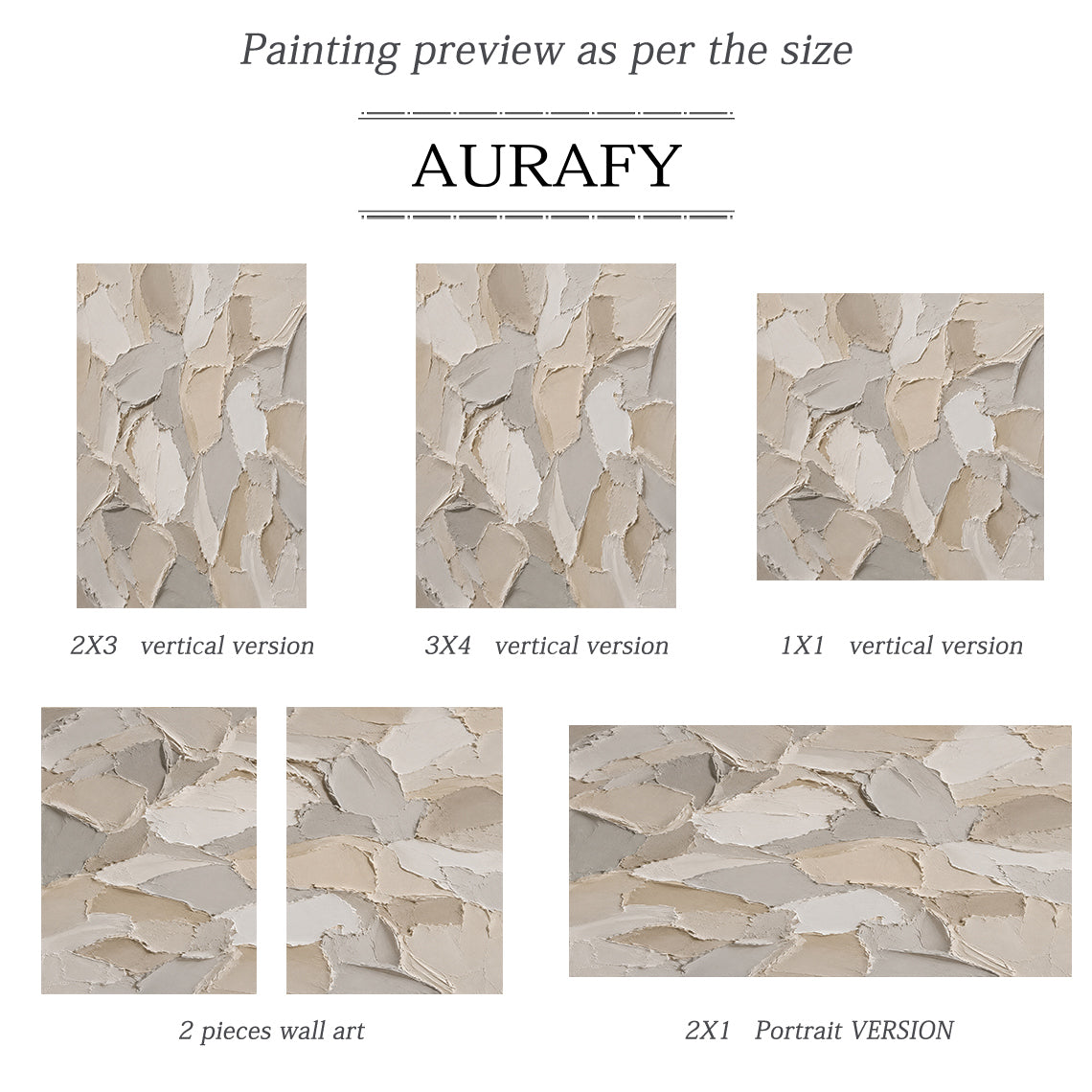 3D Textured Beige Plaster Painting Wabi-Sabi Japandi Knife Stroke Sculpted Canvas Tactile Minimalist Wall Art AURA761