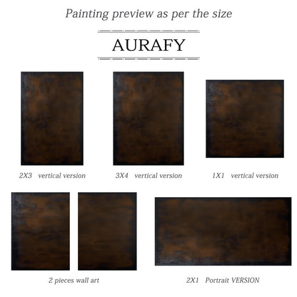 Umber Study, Warm Brown Patina Abstract Wall Art AURA879