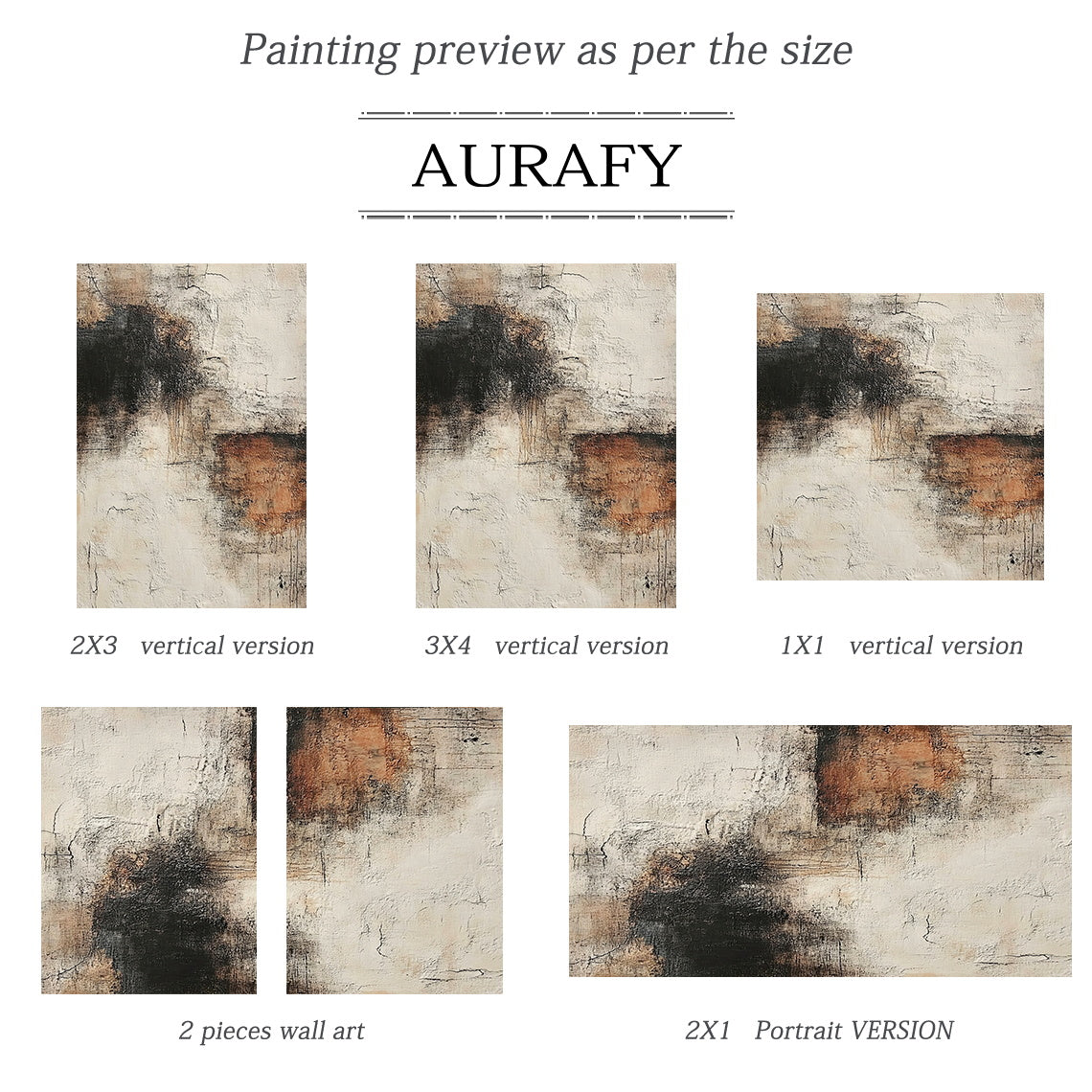 General Abstract Beige Brown Wabi-Sabi Impasto Relief Tactile Canvas Artwork with Scraped Textures AURA635