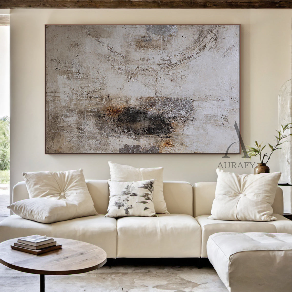 General Abstract Gray Wall Art for Modern Home and Office AURA236