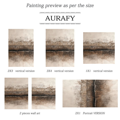 Wabi Sabi Abstract Art Cracked Plaster Texture Brown Beige Mottled Tactile Wall Decor AURA580