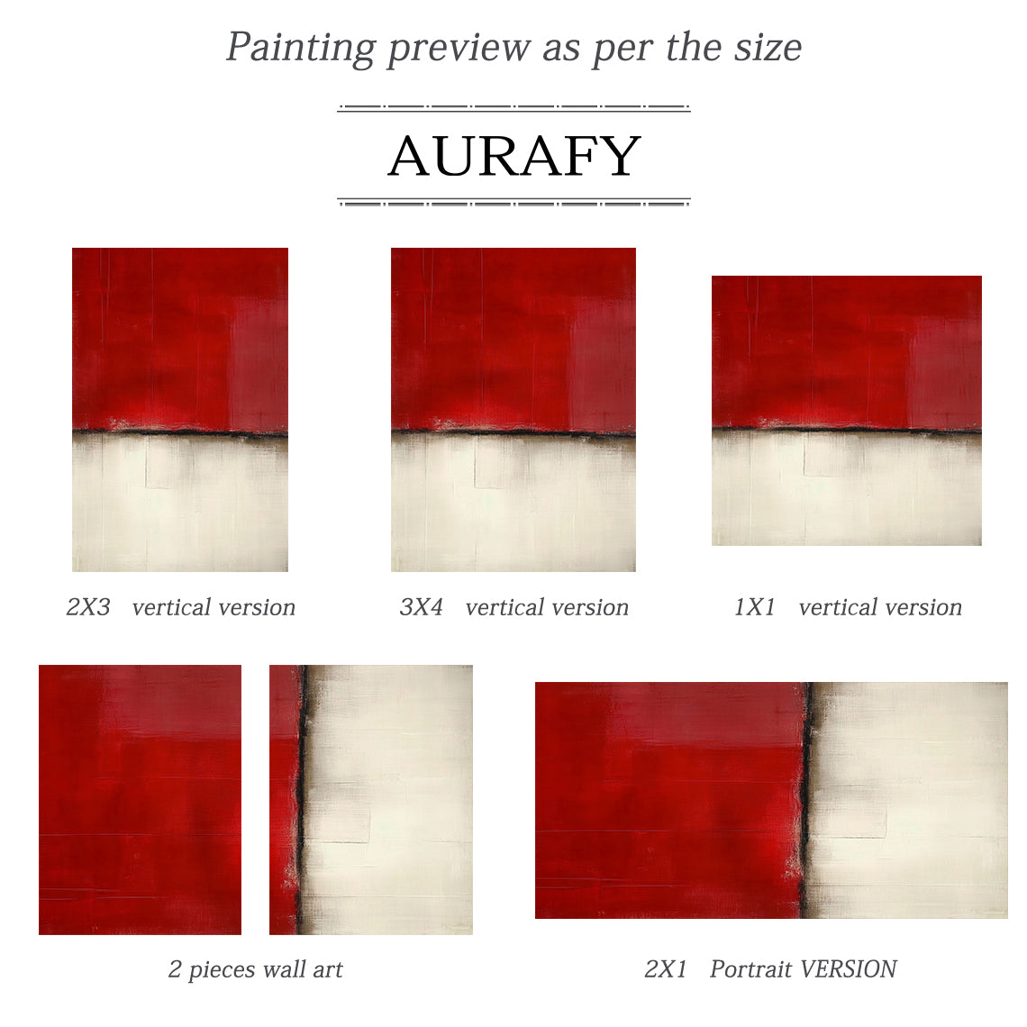 Abstract Red Beige Wall Art Modern Living Room Home Decor AURA384