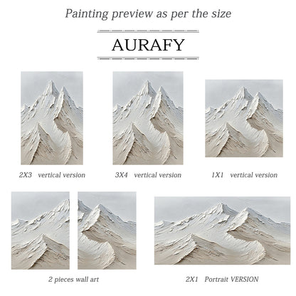 Beige Landscape Impasto Art with Knife Strokes Tactile Surface Modern Organic Sculpted Canvas Handmade AURA454