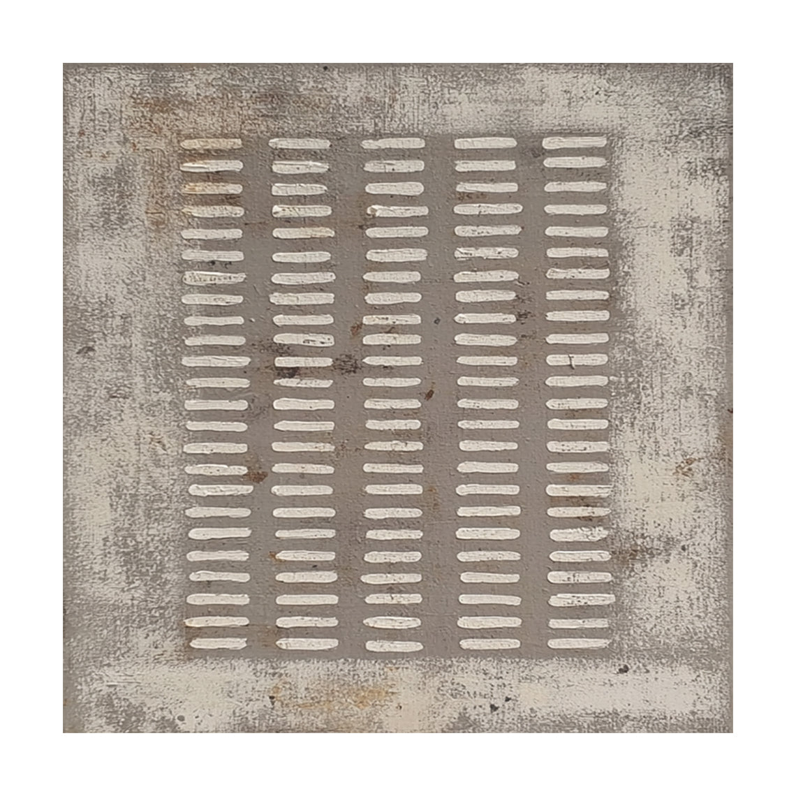 Abstract Gray Plaster Textured Modern Organic Wabi-Sabi Art with Tactile Rough Lines AURA628