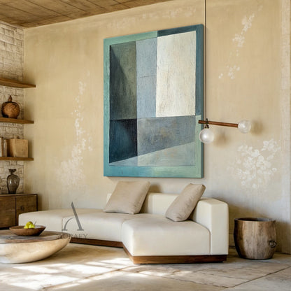 Abstract Green Beige Art Brushstroke Texture Modern Organic Tactile Canvas Wall Decor AURA614