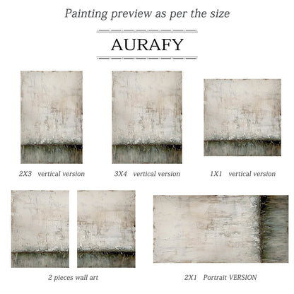 Wabi Sabi Plaster Textured Beige Green Impasto Scuffed Peeling Dripped Modern Artwork AURA576