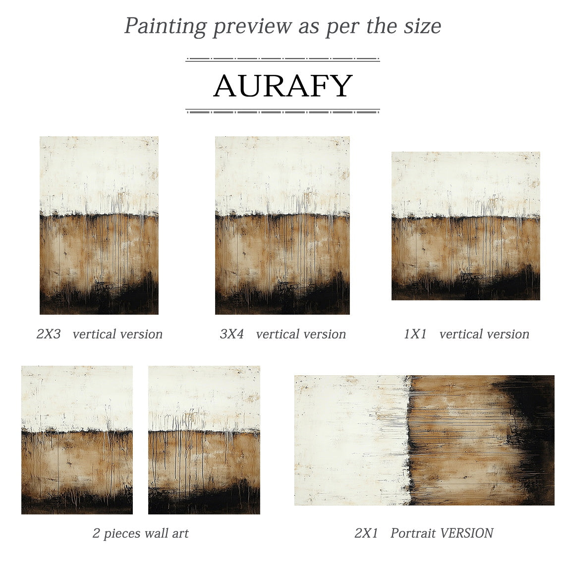 Wabi Sabi Beige Brown Plaster Textured Artwork with Drip Lines Tactile Organic Surface AURA589