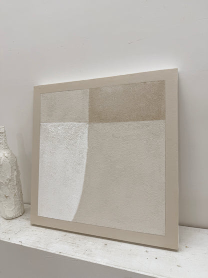 Wabi-Sabi Beige Plaster Textured Abstract Japandi Minimalist Luxe Tactile Canvas Neutral Wall Art Home Decor AURA737