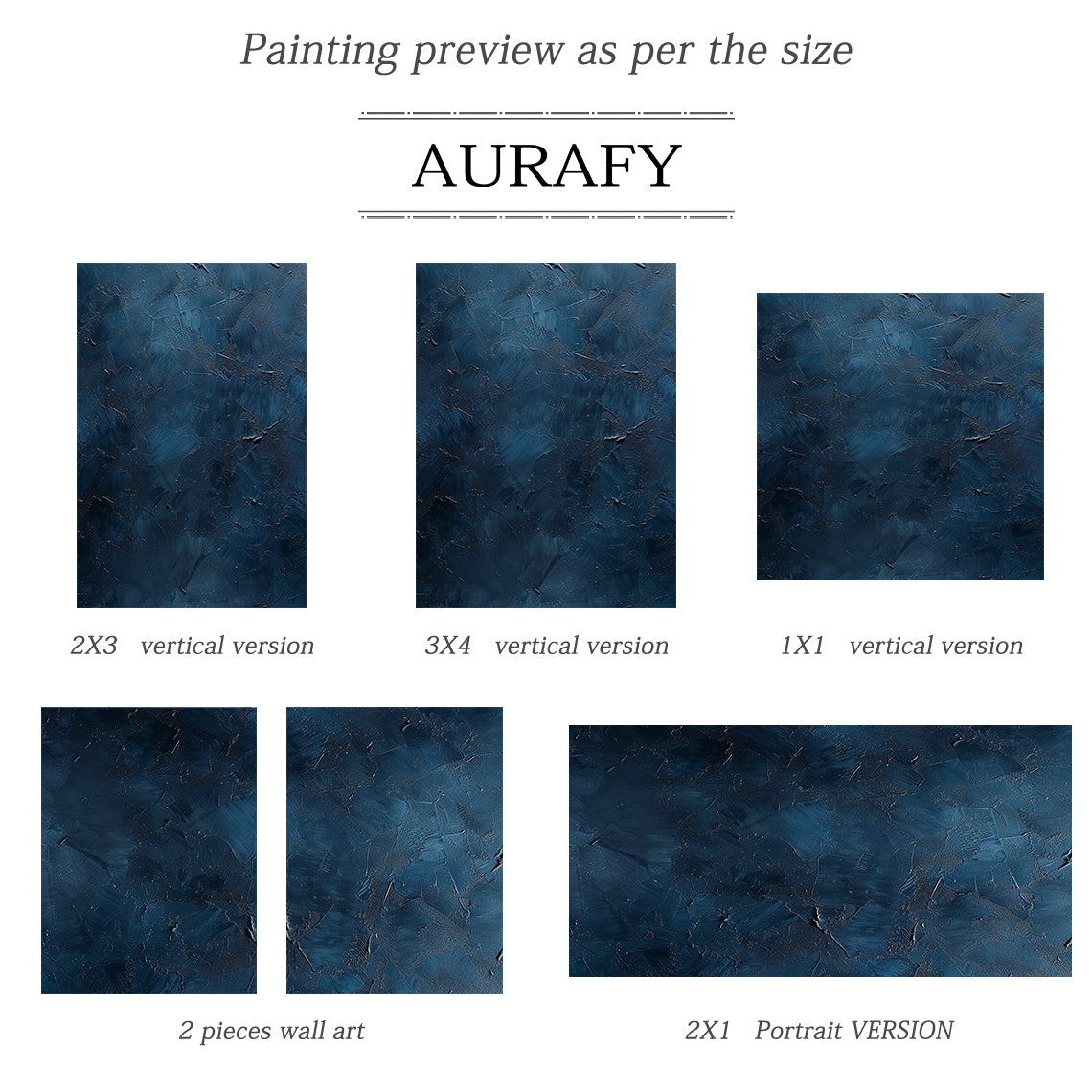Navy Blue Plaster Textured Knife Stroke Tactile Wabi Sabi Minimalist Sculpted Japandi Canvas Wall Artwork AURA540