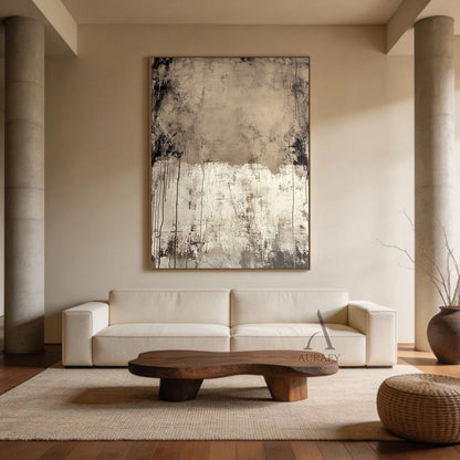 Modern General Abstract Beige Brown Wall Art for Living Room AURA350
