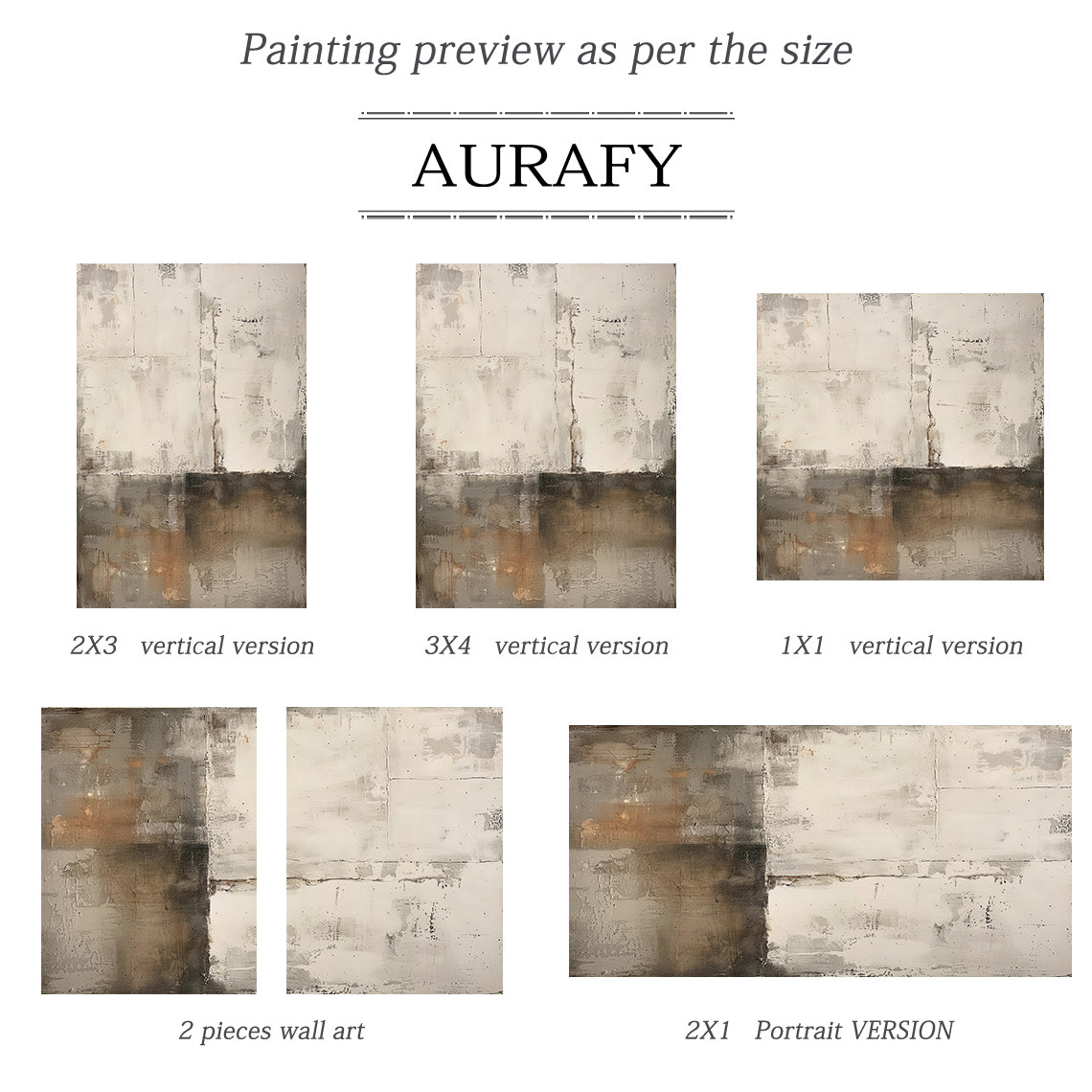 Wabi Sabi Abstract Art Handcrafted Plaster Textured Mottled Gray Beige Wall Decor AURA562