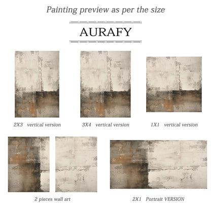 Wabi Sabi Abstract Art Handcrafted Plaster Textured Mottled Gray Beige Wall Decor AURA562