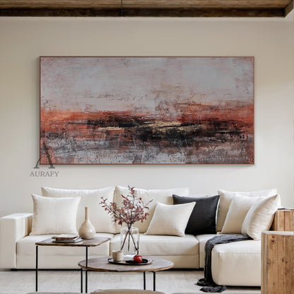 Vibrant Red Abstract Wall Art for Modern Home Office Decor AURA235