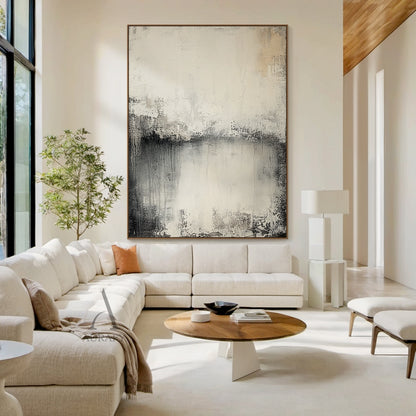 Wabi-Sabi Plaster Textured Beige Abstract Japandi Minimalist Tactile Canvas Painting Modern Neutral Home Wall Art AURA720