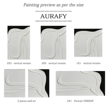 3D Textured Abstract Painting Black White High-Relief Tactile Modern Organic Luxe Artwork AURA513