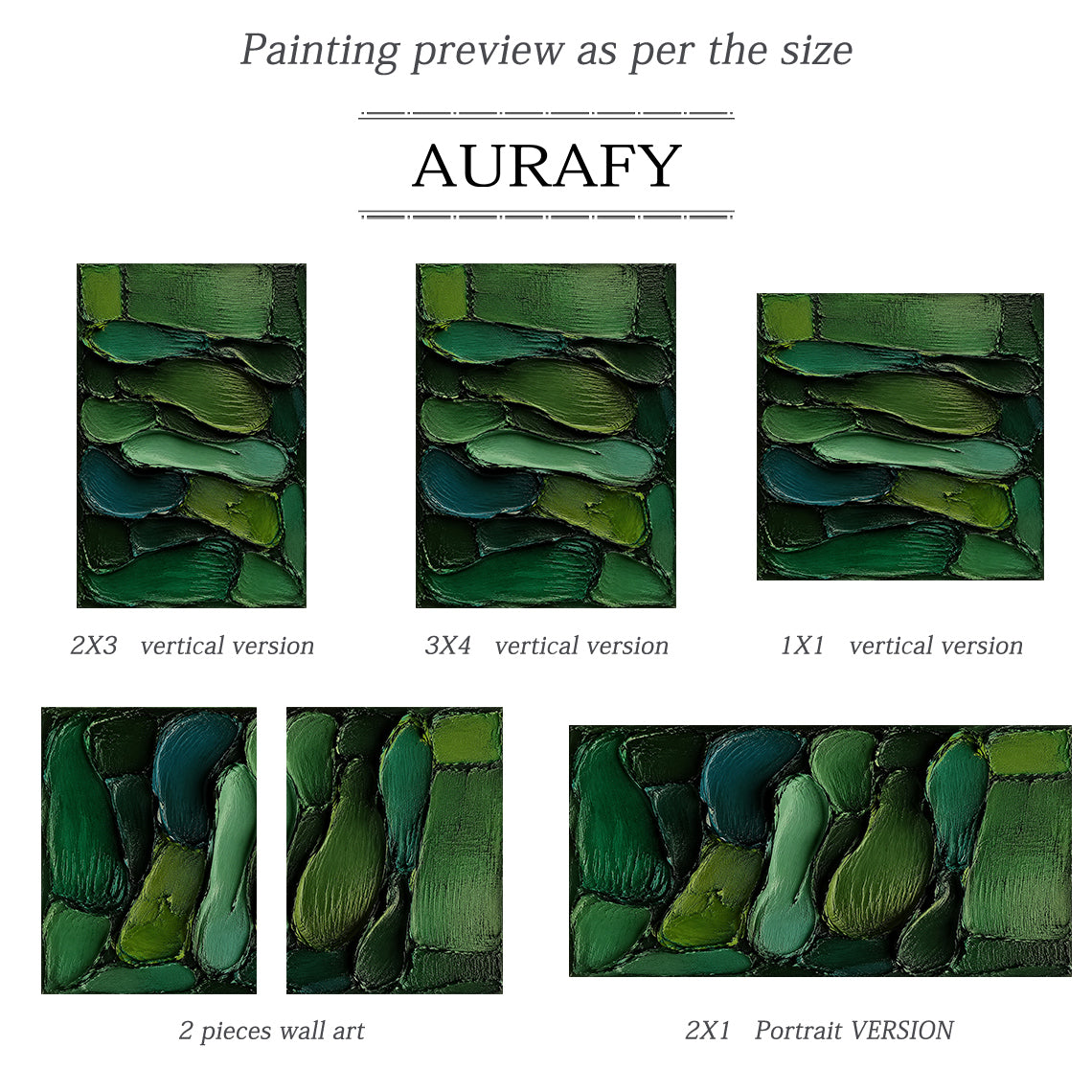 Green 3D Textured Painting Knife Stroke Wabi-Sabi High-Relief Plaster Tactile Modern Organic Japandi Wall Art AURA763