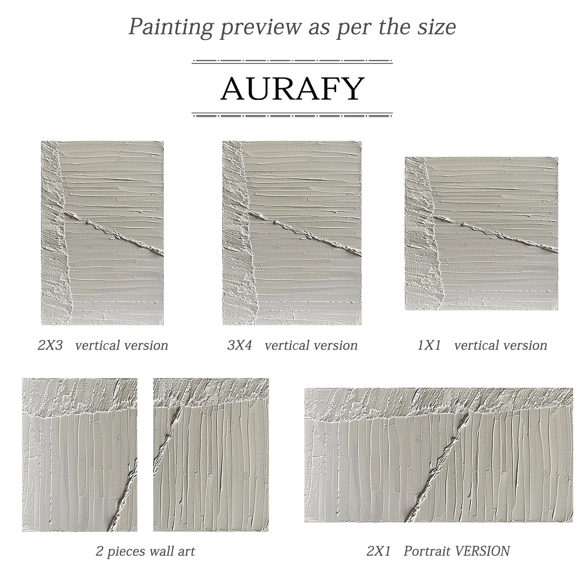 Minimalist Gray Wall Art Impasto Texture Tactile Surface Knife Strokes Sculpted Canvas Modern Decor AURA552