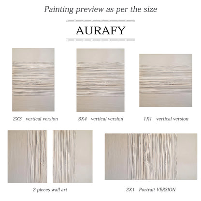 Beige Abstract Art Knife Strokes Impasto Tactile Sculpted Canvas Minimalist Luxe AurafyArt AURA483