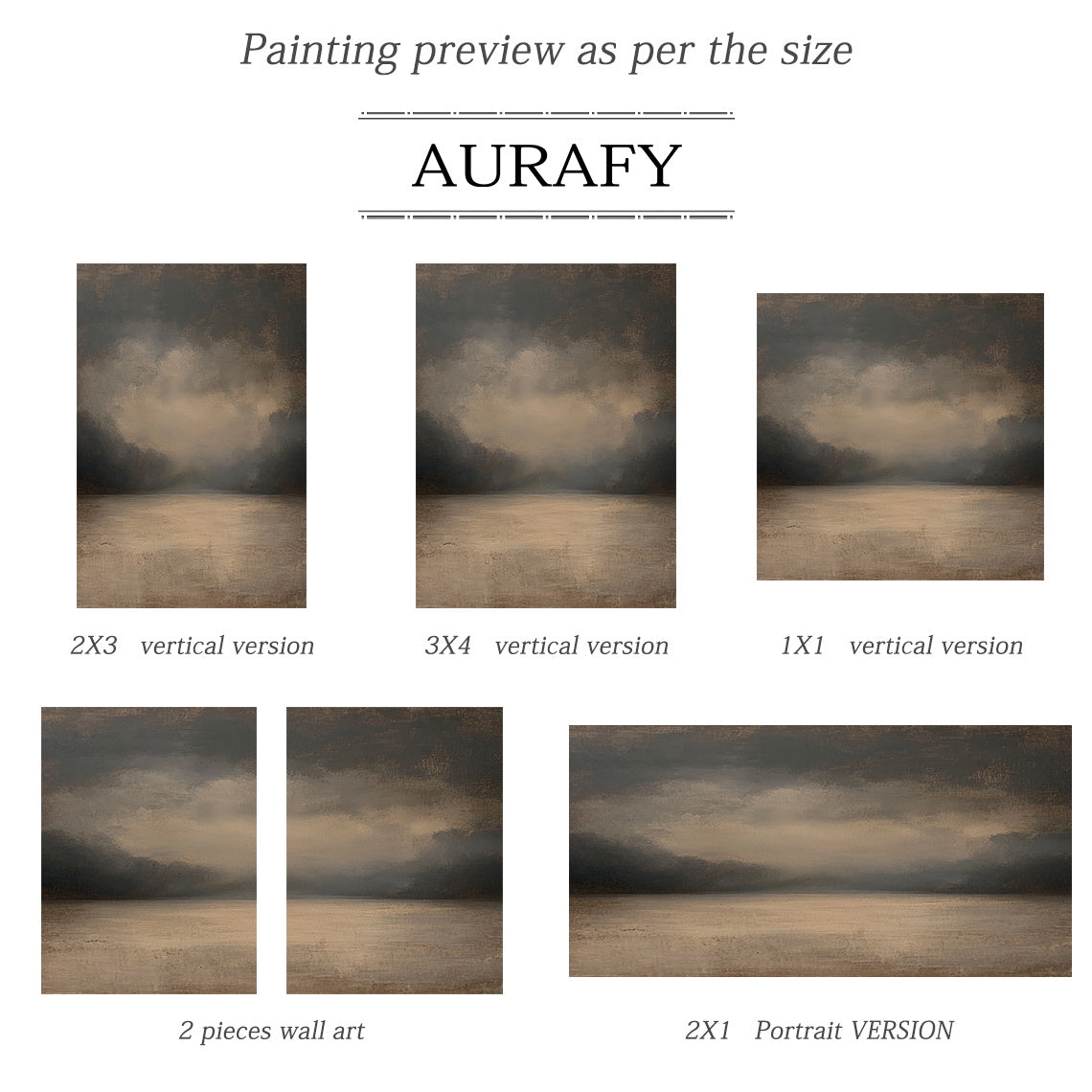 Stillwater, Brown Foggy Lake Canvas Wall Art AURA877