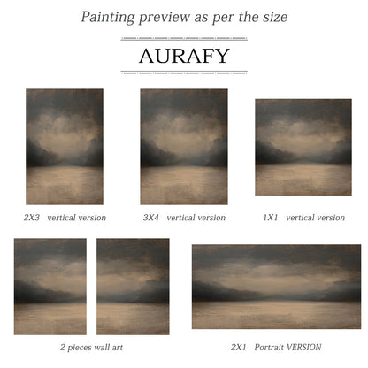 Stillwater, Brown Foggy Lake Canvas Wall Art AURA877