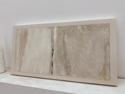 Wabi-Sabi Beige Plaster Textured Japandi Minimalist Abstract Tactile High-Relief Neutral Canvas Wall Artwork AURA740