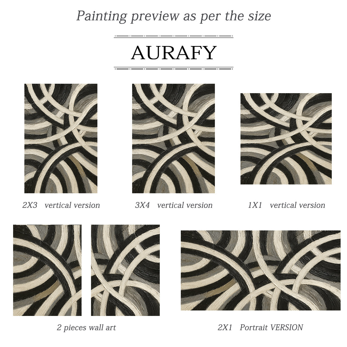 3D Textured Abstract Painting Sculpted Canvas High-Relief Tactile Black Beige Gray Modern Art AURA516