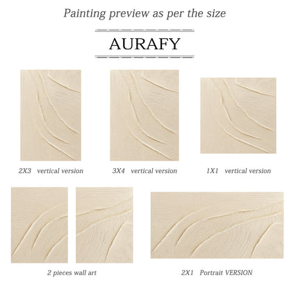 3D Textured Beige Abstract Art Tactile Surface Sculpted Wave Minimalist Luxe Japandi Wall Decor AURA528