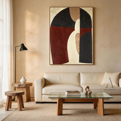 General Abstract Brown Black Wall Art for Living Room Decor AURA392