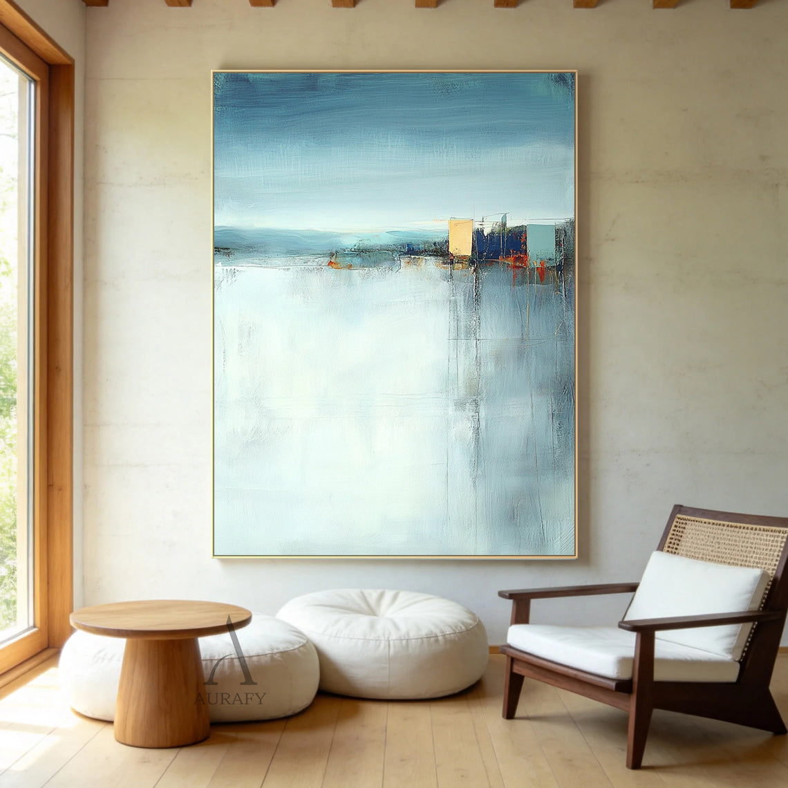 Modern Blue General Abstract Wall Art for Home Office Decor AURA359