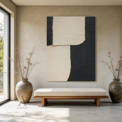 Minimalist Black Beige Wall Art for Home Living Room Decor AURA379