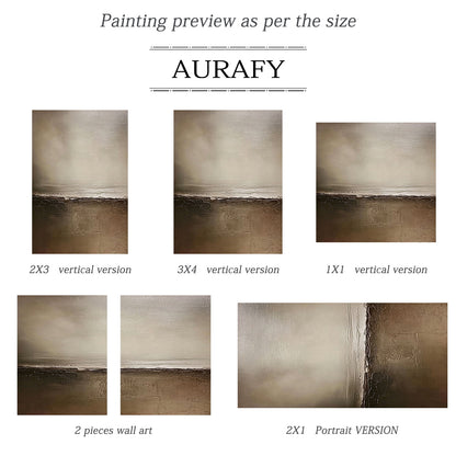 General Abstract Brown Artwork Tactile Impasto Surface Modern Organic Sculpted Canvas Piece AURA649