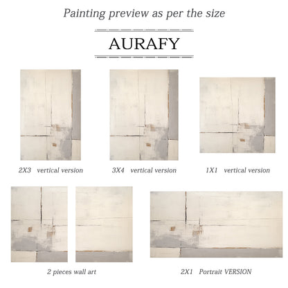 Minimalist Wall Art Beige Japandi Tactile Plaster Mottled Texture Brushstroke Abstract Art AURA548