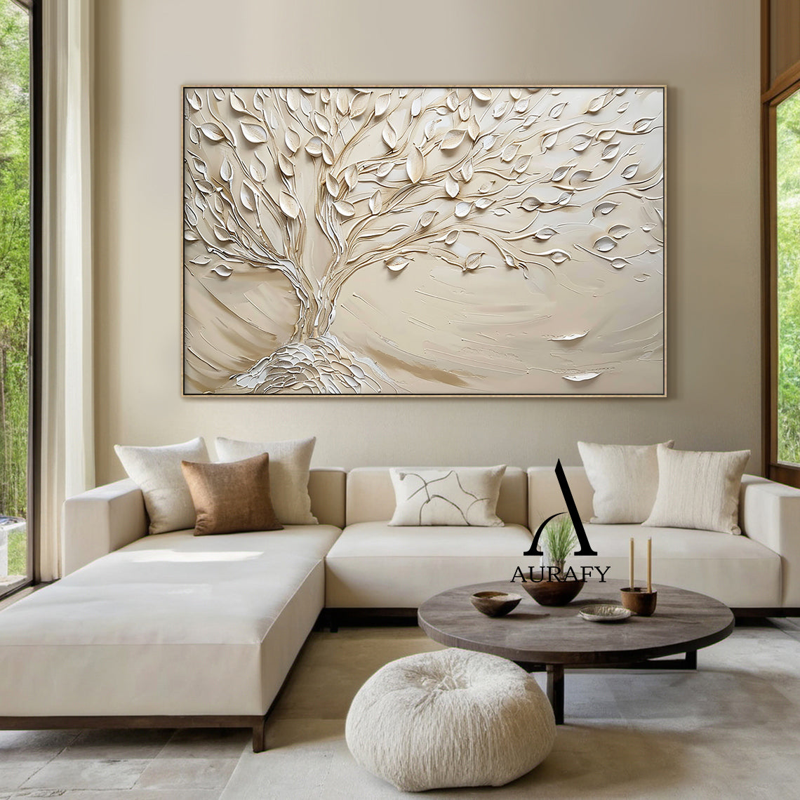 3D Textured Blue Wave Painting High-Relief Tactile Surface Sculpted Knife Strokes Modern Organic Art AURA535