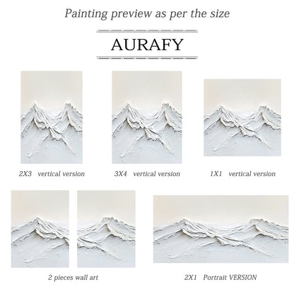 Beige Abstract Landscape Canvas Impasto Tactile Surface Sculpted Mountain Minimalist Modern Organic AURA458