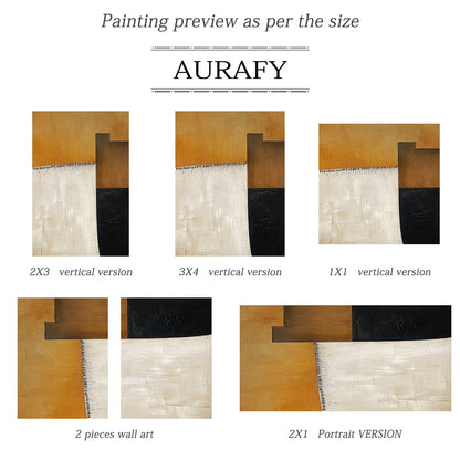 Abstract Brown Beige Wall Art Tactile Brush Stroke Thick Textured Modern Organic Piece AURA641