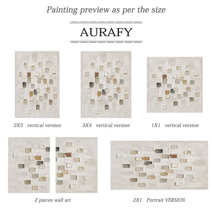 3D Textured White Plaster Japandi Wabi-Sabi Tactile Sculpted Canvas Knife Stroke Neutral Minimalist Wall Art AURA767