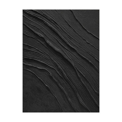 Minimalist Black Wall Art Sculpted Wave-Layered Tactile High-Relief Modern Organic Decor Piece AURA449