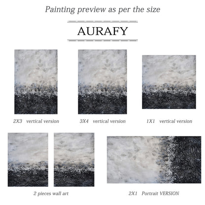 Gray and Black Abstract Wall Art with a Flecked Textural Transition - AURA847