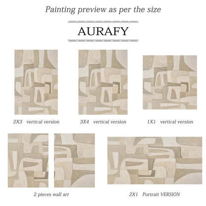 Beige Plaster Textured Japandi Minimalist Wall Art Tactile Sculpted Canvas Neutral Modern Organic Artwork AURA757