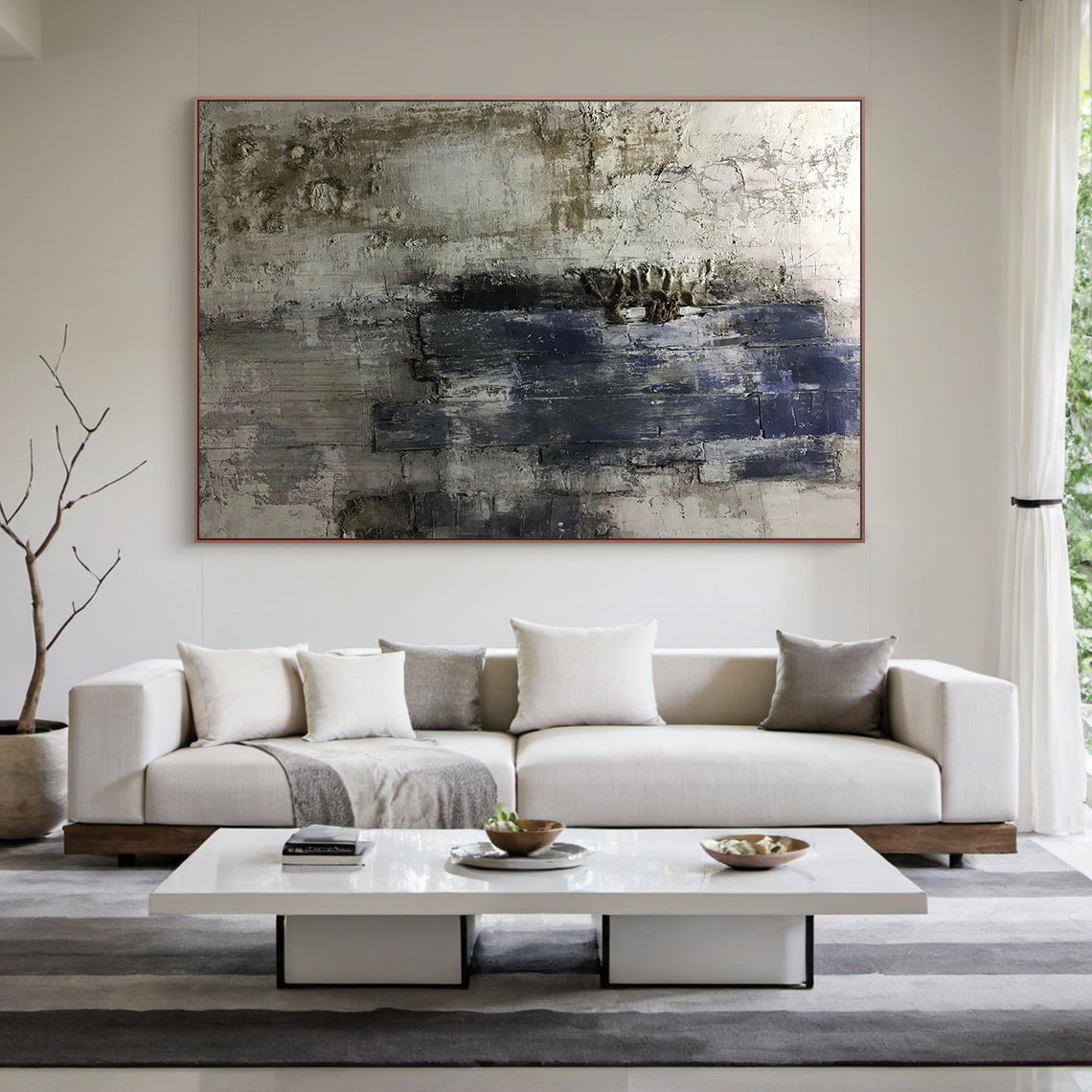 Wabi Sabi Abstract Wall Art Brown Black Tones Living Room Decor Painting AURA223