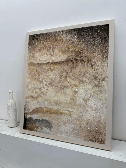 Wabi-Sabi Textured Abstract Wall Art Plaster Tactile Knife Stroke Japandi Minimalist Luxe Neutral Home Decor AURA732