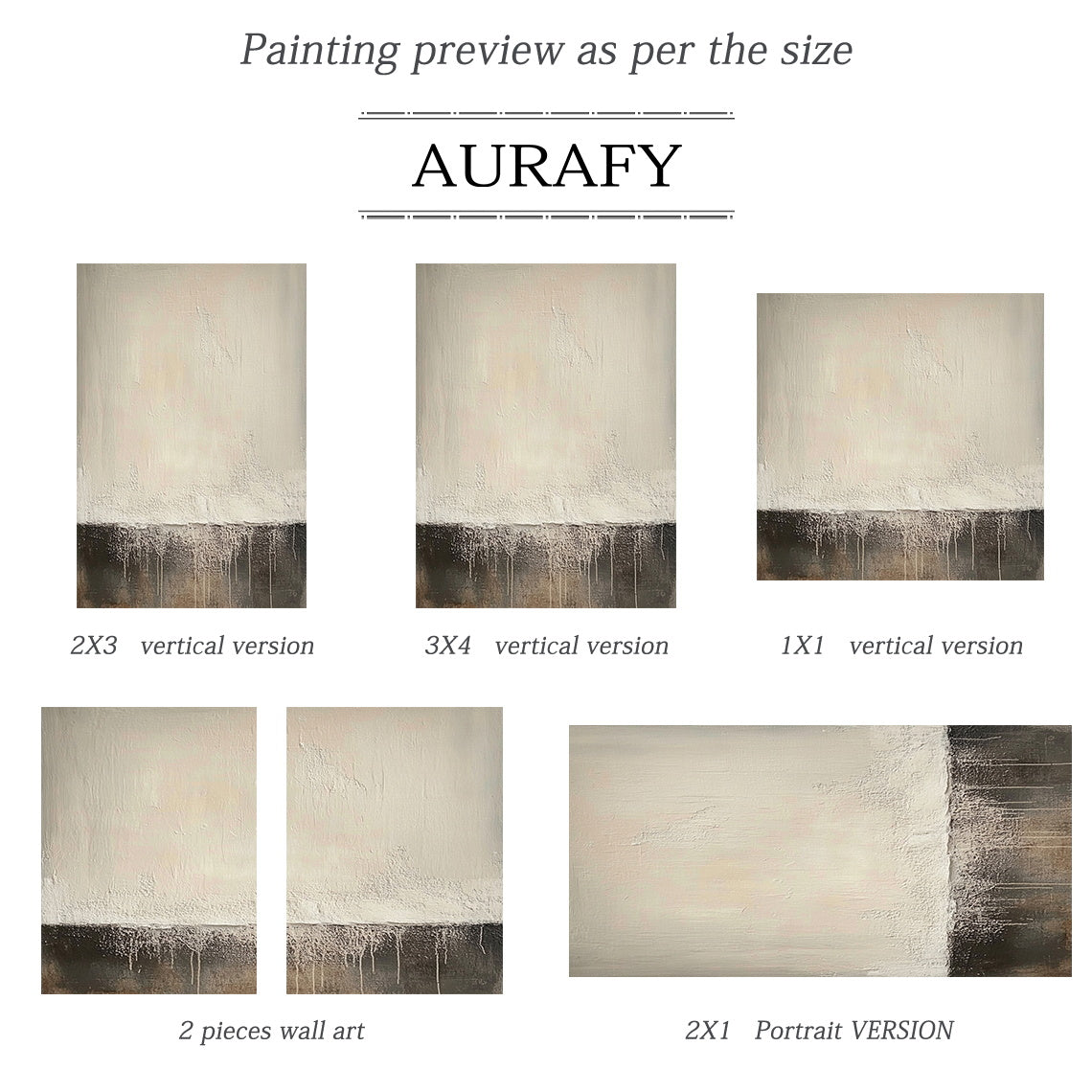 Abstract Beige Black Sculpted Impasto Drip Texture Knife Strokes Tactile Modern Art AURA644