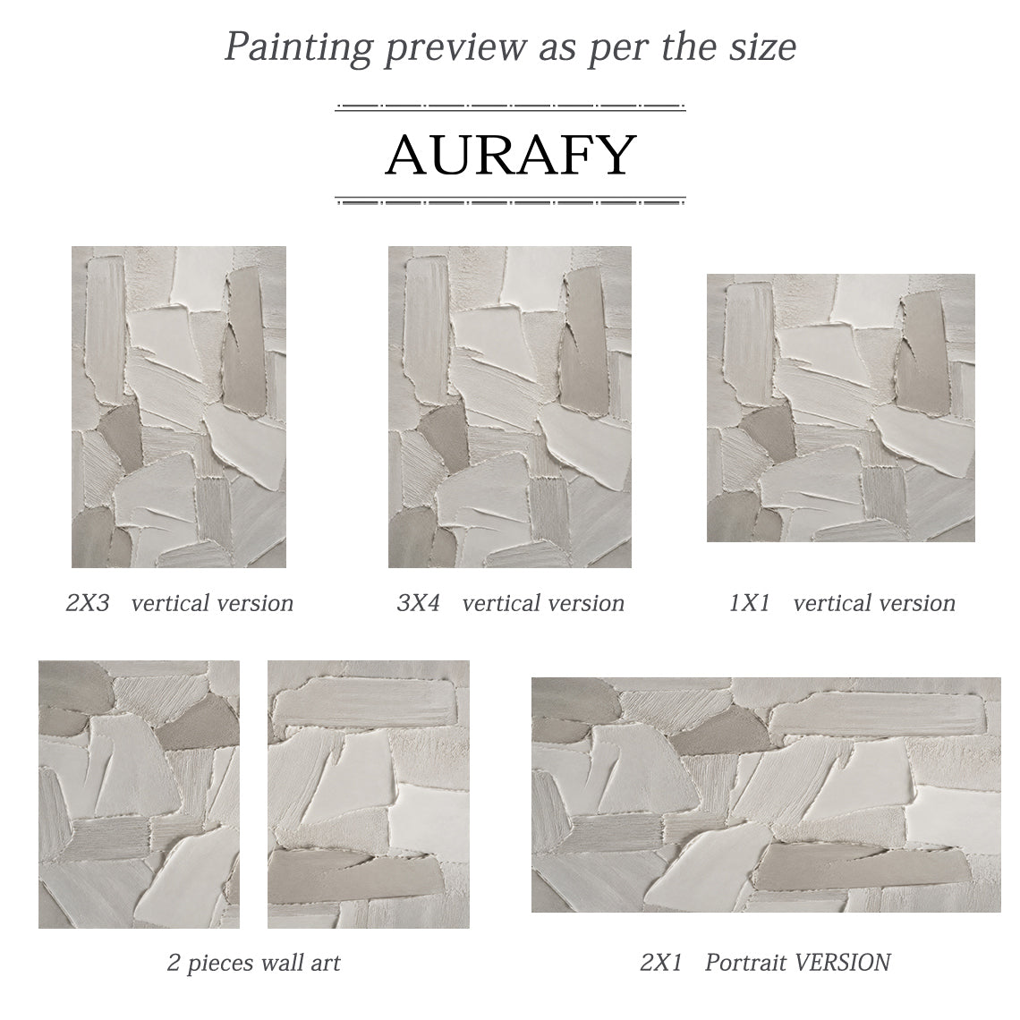 Gray 3D Textured Plaster Painting Japandi Wabi-Sabi Knife Stroke Tactile Abstract Minimalist Luxe Wall Decor AURA764