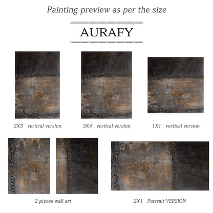 Wabi Sabi Brown Gray Abstract Textured Living Room Wall Art AURA212