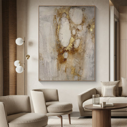 General Abstract Gray Brown Modern Living Room Wall Decor Art - AURA181