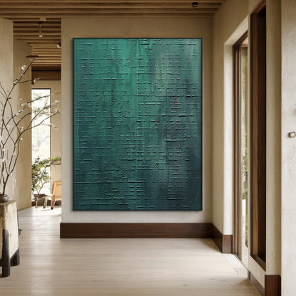 Whisper of Depth — Emerald Abstract Texture – AURA099(Vertical)