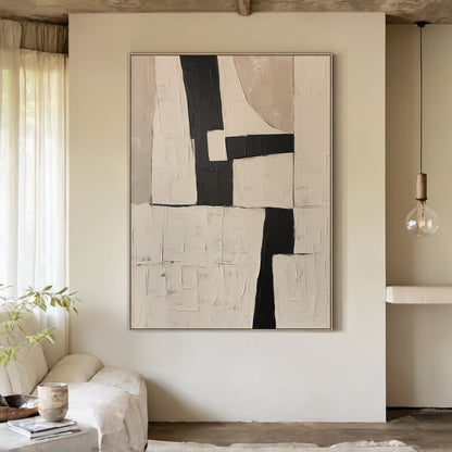 Silent Geometry-Black & Beige Spatial Field-AURA110