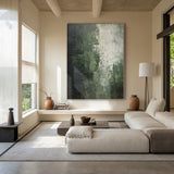 Verdant Patina-Green & Gray Wabi-Sabi Art-AURA076