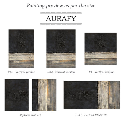 General Abstract Black Beige Wall Art for Home Decor AURA362