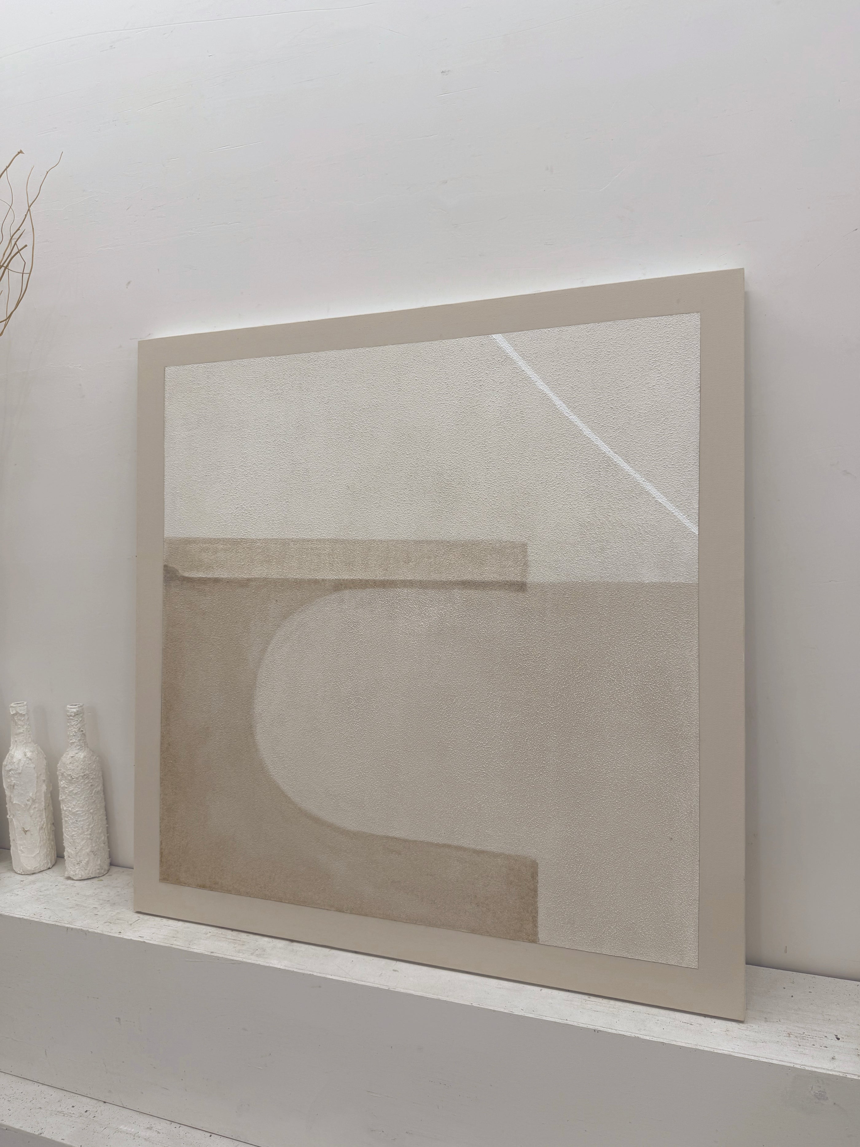 Beige Abstract Wabi-Sabi Plaster Textured Japandi Minimalist Luxe Tactile Canvas Modern Organic Wall Artwork AURA731